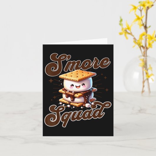 Cute Outdoor Smore Squad Camping Family Matching S カード (黄色い花)