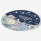 Cute Outer Space Astronaut Birthday ペーパープレート (アングル)