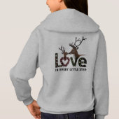 Cute Outline Reindeer Love Hearts Girls' Pullover  (裏面)
