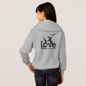 Cute Outline Reindeer Love Hearts Girls' Pullover  (裏面フル)
