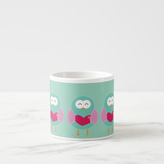 Cute Owl Art Espresso Mug – Gift Idea エスプレッソカップ (正面)