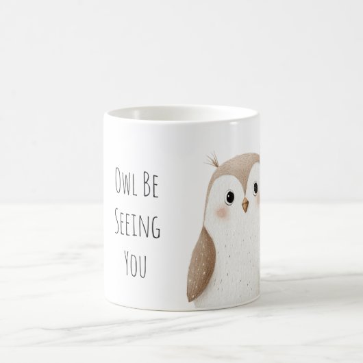 Cute Owl Be Seeing You  コーヒーマグカップ (中央)
