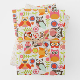 Cute Owl Birthday Invitation Hoot Hooray Birthday ラッピングペーパーシート