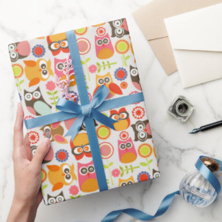 Cute Owl Birthday Invitation Hoot Hooray Birthday ラッピングペーパー
