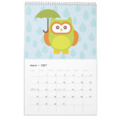 Cute Owl Calendar カレンダー (3月 2027)