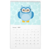 Cute Owl Calendar カレンダー (1月 2027)