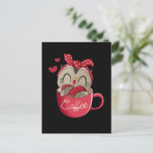 Cute Owl Coffee Mug Funny Owl Lover ポストカード (スタンド正面)