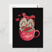 Cute Owl Coffee Mug Funny Owl Lover ポストカード (正面/裏面)
