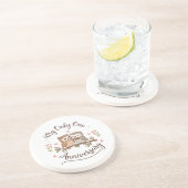 Cute Owl Couple My Only One Romantic Anniversary C コースター (側面)