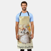 Cute owl Farmhouse romantic wallpaper エプロン (着用した状態)