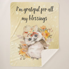 Cute owl Farmhouse romantic wallpaper シェルパブランケット