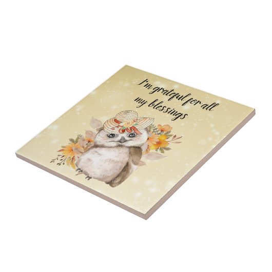 Cute owl Farmhouse romantic wallpaper タイル (側面)