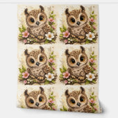 Cute Owl Floral Pattern Wallpaper Nursery 壁紙 (ほどく)