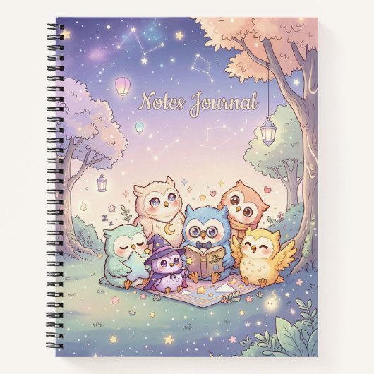 Cute Owl Friends Notes Journal ノートブック (正面)