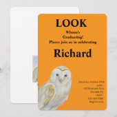 Cute Owl Graduation Invitation 招待状 (正面/裏面)