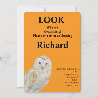 Cute Owl Graduation Invitation   招待状