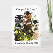Cute Owl Graduation To Customize With Class Names カード (正面)