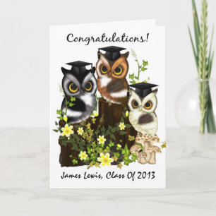 Cute Owl Graduation To Customize With Class Names カード
