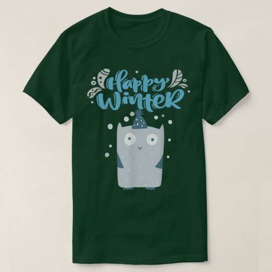 Cute Owl Happy Winter, Be Joyful cute Owl Xmas Hol Tシャツ (デザイン正面)