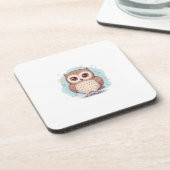 Cute owl illustration コースター (左側)