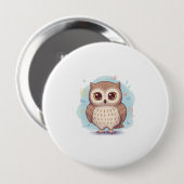 Cute owl illustration 缶バッジ (正面&裏面)
