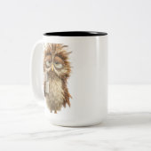 Cute Owl Illustration Mug | Adorable Woodland Bird ツートーンマグカップ (正面左)