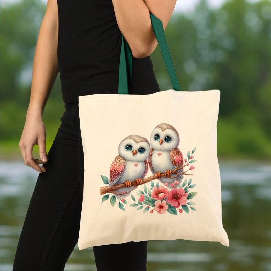 Cute Owl Love Woodland Nature Lover Wedding トートバッグ