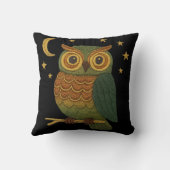 Cute Owl on a Branch Embroidered Look Unisex クッション (裏面)
