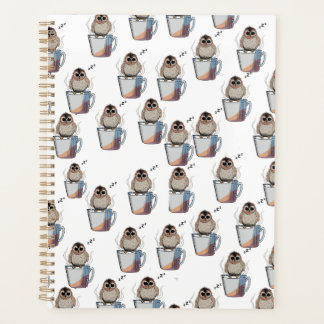 Cute Owl Pattern Pencil Sketch Planner プランナー手帳