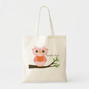 Cute Owl Reading トートバッグ