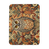 Cute Owl Style William Morris マグネット (縦)