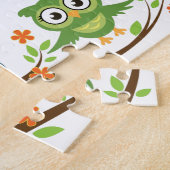 Cute owl theme, with heart shaped name sign ジグソーパズル (側面)