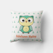 Cute Owl Triangle Pattern Custom Throw Pillow クッション (裏面)
