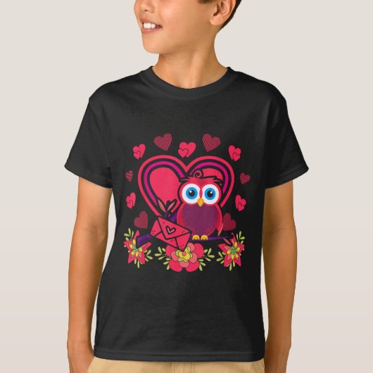 Cute Owl Valentines Day Gift Bird Owl  Tシャツ (正面)
