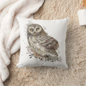 Cute Owl ,Watercolor Bird Nature  クッション (ブランケット)