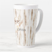 Cute Owl with Glasses  カフェラテマグ (右アングル)