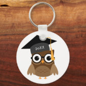 Cute Owl with Glasses Custom Class of Graduation キーホルダー (正面)