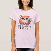 Cute Owl Women's T-Shirt - LOVE Tシャツ (正面)