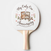 Cute Owls “My Only One” Anniversary Pink T-Shirt 卓球ラケット (正面)