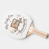 Cute Owls “My Only One” Anniversary Pink T-Shirt 卓球ラケット (横)