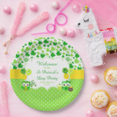 Cute Owls St Patrick's Day Party ペーパープレート (パーティー)