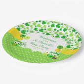 Cute Owls St Patrick's Day Party ペーパープレート (アングル)