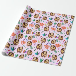 Cute Owls Valentine's Day Wrapping Paper ラッピングペーパー