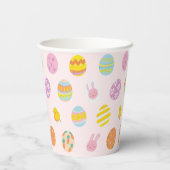 Cute Painted Egg Pattern Pink Kids Birthday Party 紙コップ (裏面)