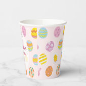 Cute Painted Egg Pattern Pink Kids Birthday Party 紙コップ (左)
