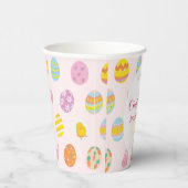 Cute Painted Egg Pattern Pink Kids Birthday Party 紙コップ (右)