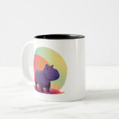 Cute painted hippo ツートーンマグカップ (正面左)
