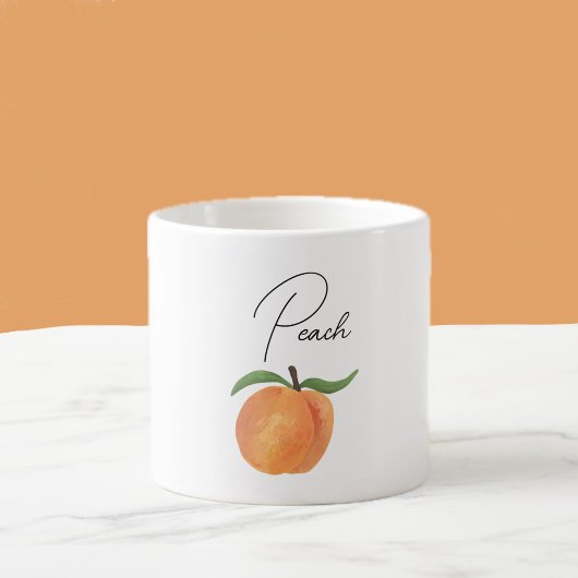Cute Painted Peach Fruit Illustration  エスプレッソカップ