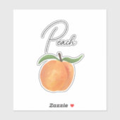 Cute Painted Peach Fruit Illustration  シール (シート)