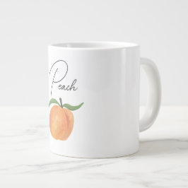Cute Painted Peach Fruit Illustration  ジャンボコーヒーマグカップ
